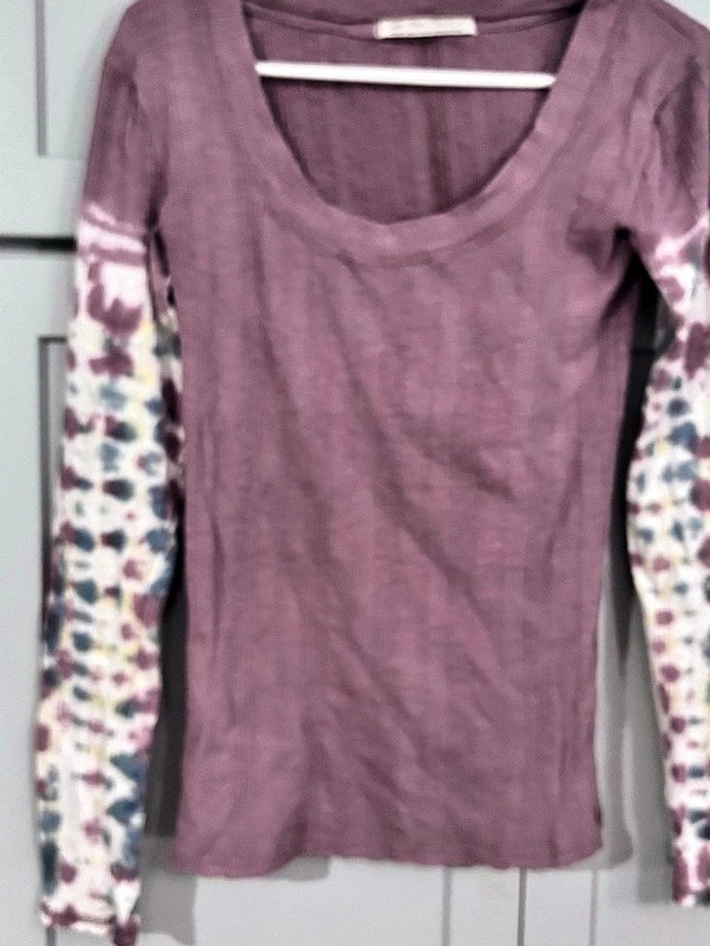 We The Free Long Sleeve Floral Sleeve Top Purple Size Medium